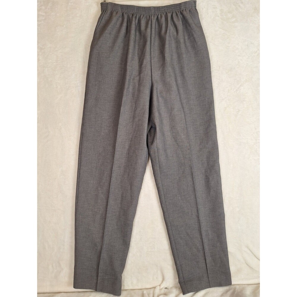 Alfred Dunner Womens 14 Classics Pull On Elastic Waist Trouser Pants Gray NWT